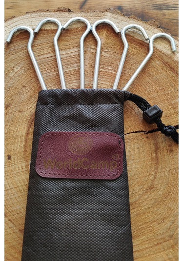 Worldcamp Çadır Tarp Kazığı 5mm 20cm Galvanizli 6 Adet Gri