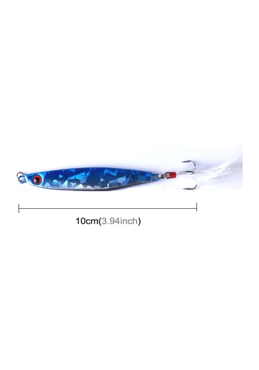 Hengjıa 7 Adet Metal Lures Demir 8 Cm/40g Tüy Kanca İle Balıkçılık Lures Yem