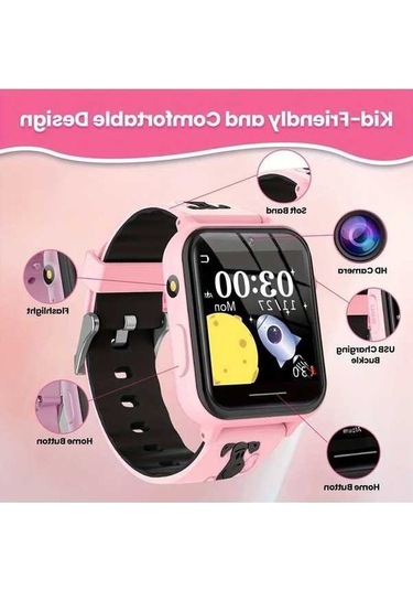 Trendooze Gaojunshop01 Pembe Çocuk Akıllı Oyun Kameralı Ayarlanabilir Ekran Doğum Günü Hediyesi Pembe Kişiye Özel Pembe