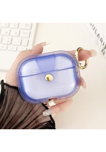 Airpods Uyumlu Pro 1 Manyetik Şeffaf Zırh Tpu Tws Kulaklık Kılıfı İçin Mavi