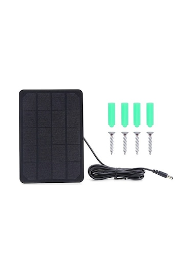 Trendooze Güvenlik Kamerası İçin 10w Güneş Paneli, 5v Şarj Edilebilir Akü, Siyah Dc Giriş