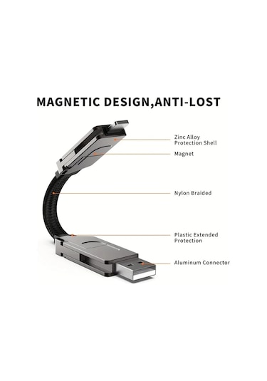Honeybeeshop Turuncu 15 5 Cm 0 5 Ayak 6 1 İnç Süper Hızlı Şarj Usb Tip C Alüminyum Alaşımlı Veri Kablosu İphone Uyumlu Xiaomi Redrice One Plus İçin Uygun