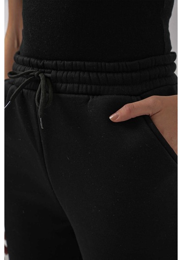 Gabria Paça Lastikli Eşofman Altı Siyah