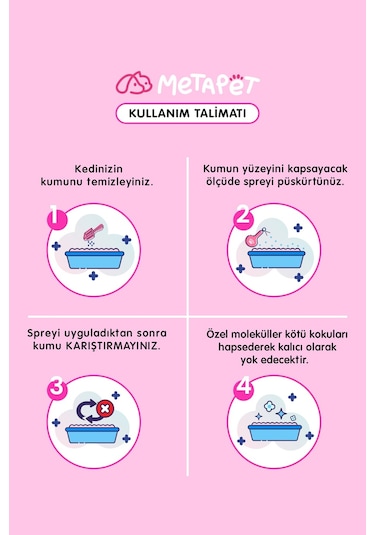 Metapet Doğal Kedi Kumu Tuvaleti Koku Giderici 400 ML