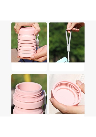 Suntek Dağcılık Kamp Seyahat Için Katlanabilir Su Şişesi Pembe