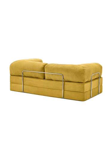 Legom Köşe Koltuk Sarı Sünger Yataklı Kanepe Dinlenme Koltuğu