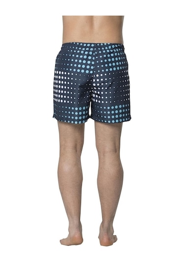 Crozwise Yuvarlak Desenli - Erkek Lacivert Deniz Şortu - 3148-01