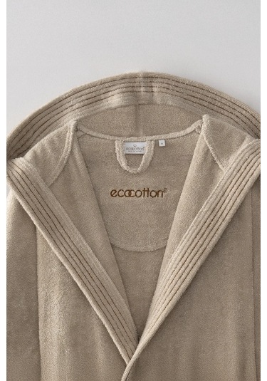Ecocotton Ecosoft Organik Pamuk Bej "x-large" Yeni Kadın Bornoz Bej