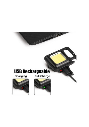 Mini Gece Lambası Taşınabilir Cob El Feneri Usb Şarj Edilebilir Anahtarlıklar Cep Işığı Güçlü Manyetik Çalışma Işığı Siyah