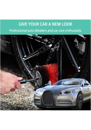 Padalink "kırmızı-siyah Jant Fırçası: Yumuşak Kıllar, Ergonomik Sap, Dayanıklı Ve Çok Amaçlı Araç Temizleme Fırçası"