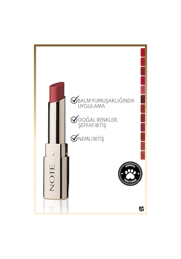 Note Cosmetique Iconic Sheer Lipstick Nemlendirici Parlak Ruj 210 Alluring - Kırmızı