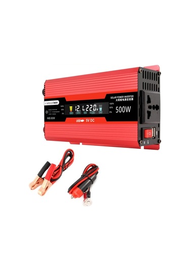Carmaer Evrensel 12v - 220v 500w Araba Lcd Ekran Invertör Ev Güç Dönüştürücü