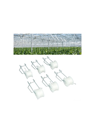 Ximistore9 6 Adet Galvanizli Çelik Domates Destek Kancaları - 15m Pp Teli İle Seracılık Bahçe Bitki Tutanak Seti