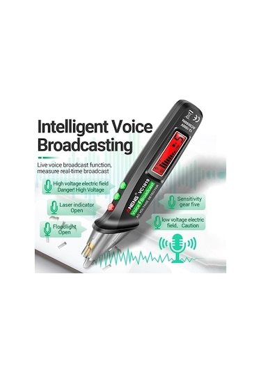 Xinxin Xinxin Vc1019 İndüksiyon Elektrikli Yüksek Hassasiyetli Hat Algılama Kesme Noktası Ses Test Kalemi Siyah