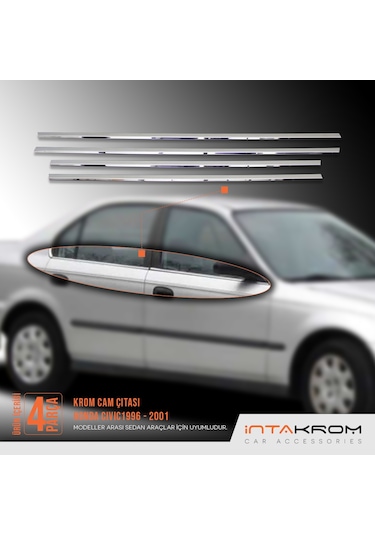 intakrom Honda Civic Krom Cam Çıtası 4 Parça 1996 - 2001 N11.5050
