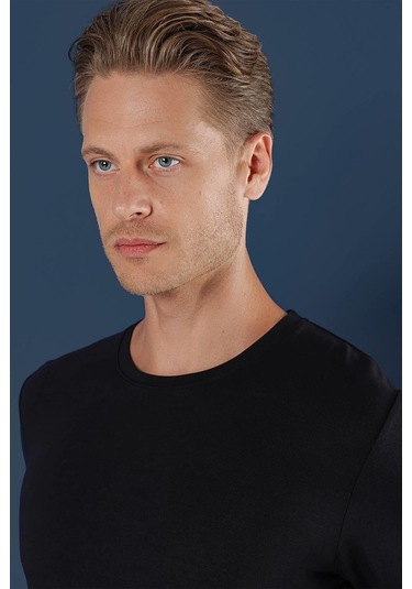 Ts 870 Slim Fit Siyah Spor T-shirt Siyah