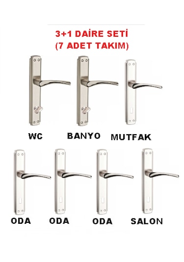 Bravo Kapı Kolu Saten xx 3+1 Daire Seti xx (7 Takım)