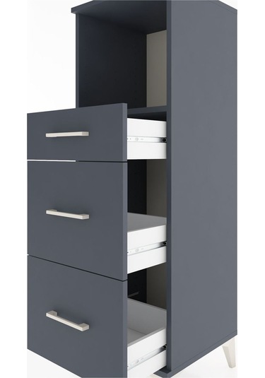 Hyperion Dolap Tek Raflı 3 Çekmeceli 44x44x134 Antrasit-antrasit Antrasit