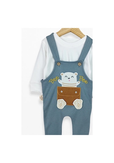 Kidskingdom Mavi Renk Erkek Bebek & Çocuk Pamuklu 2 Parça Tulum Mavi