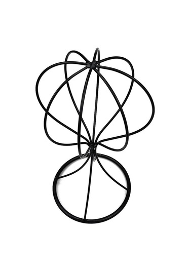 Balon Tarzı Şapka Askısı Masaüstü Dekoratif Peruk Sergileme Standı Siyah 22 Cm Diğer