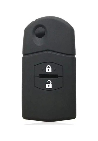 Mazda 2 3 5 6 Uyumlu 2 Tuşlu Silikon Anahtar Koruma Kılıfı Siyah