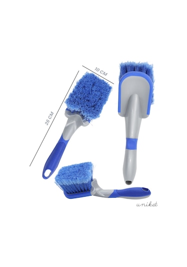 Premium Kısa Saplı Araç Tekerlek Lastik Fırçası Oto Lastik, Jant, Davlumbaz Ve Kumaş Paspas Yıkama Fırçası 1 Adet