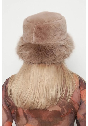 Kadın Peluş Bucket Kalpak Şapka 1143 Rkş-14 Vizon Vizon