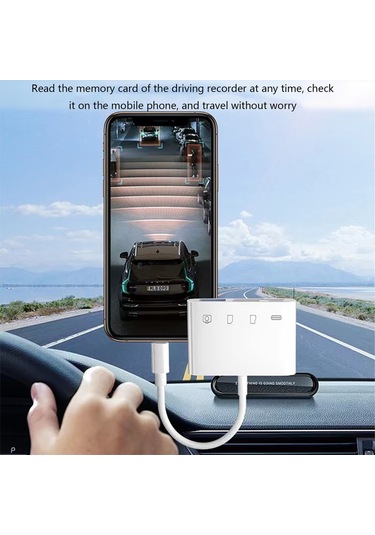 Jeehugo Type-c Çok Fonksiyonlu Kart Okuyucu - Sd/tf/usb+şarj Dörtlü Adaptör, Kamera Fotoğraf Transferi, Plug & Play, Beyaz Kutulu