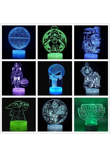 Metabagua De Beers Anime Yoda Bebek 3d Lamba Led Illüzyon Gece Lambası Renk Değiştiren Lampara Çocuklar Için Yatak Odası Dekor Gece Lambası Manga Groot Masa Lambası V17wfb Bej