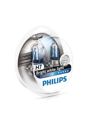 Philips Crystal Vision  H7 + 2 Mavi Park Ampülü