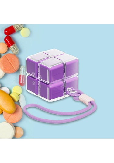 Suntek Seyahat Için Çok Yönlü İlaç Kutusu, Çanta Ve Sırt Mor