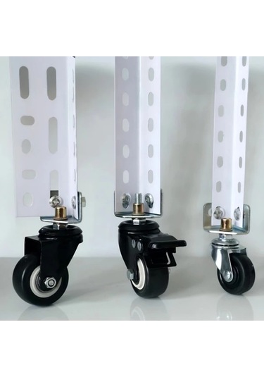 Dashanshop 4 Adet M8 Dişli Frenli Universal Açılı Çelik Dönerli Tekerlek