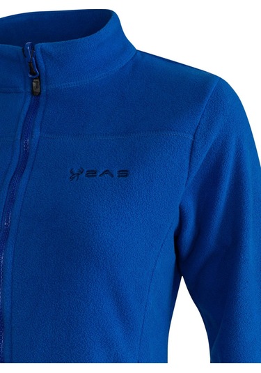 2As Cara Kadın Tam Fermuarlı İnce Polar Sweatshirt Mavi