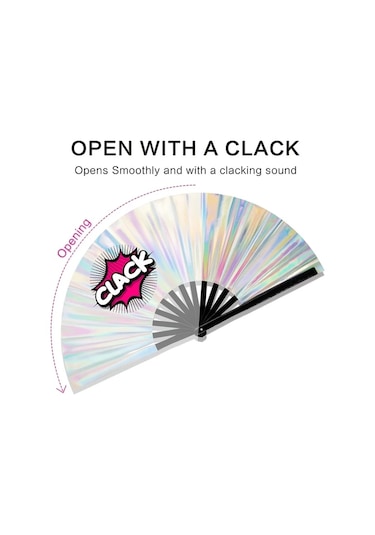 Oldfriend Mor Tay Chi Çin Sanatı Rave Parti 33cm Büyük Mor Holografik Katlanır El Yelpazesi