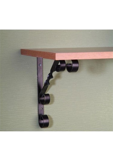 12 Adet Burgulu 20 x 30 cm Dekoratif Raf Altı Ayağı Konsol Siyah