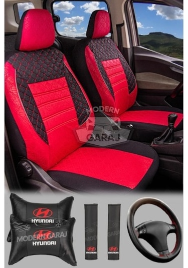 Hyundai Accent Era Fitilli Koltuk Kılıfı Boyun Yastığı Kemer Konf