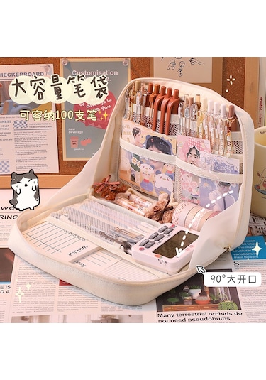 Moveevo Büyük Kapasiteli Öğrenci Kalem Kutusu Toptan Sınıflandırılmış Depolama Yüksek Değerli Kozmetik Çantası Bölünmüş