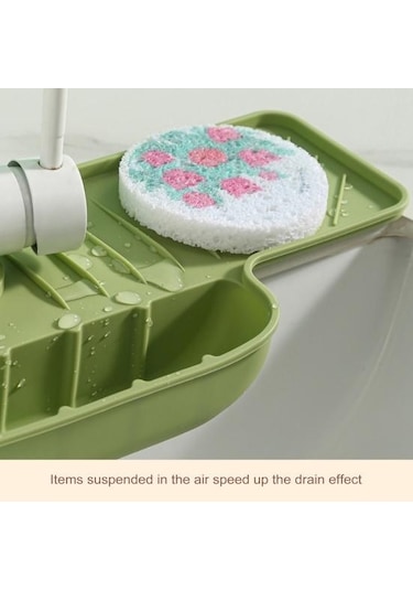 Gri Silikon Musluk Sıçrama Koruma Mat Drenaj Mat Lavabo Su Tutucu Tepsi Kurutma Mat Bulaşık Süngeri Tutucu Mutfak Düzenleyici Araçlar