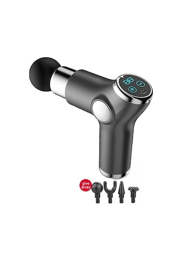 Mini Masaj Tabancası Lcd Ekran Masajı Gı6jup Gri