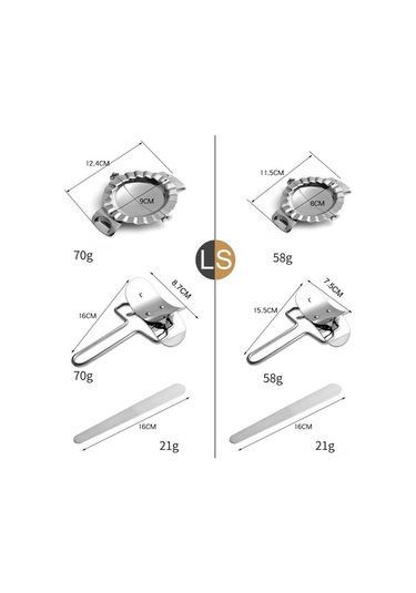Ulzyvf 3'lü Paslanmaz Çelik Hamur Presi Seti - Mantı, Börek, Ravioli Yapımı İçin Pratik Mutfak Aleti Gümüş