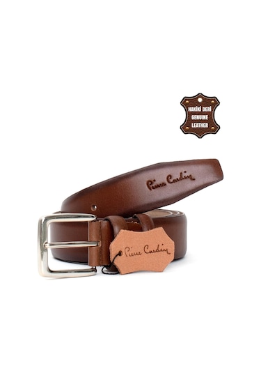 Pierre Cardin Pc351 Erkek 3,5 Cm Hakiki Deri Kemer Kahverengi-kahverengi Kahverengi