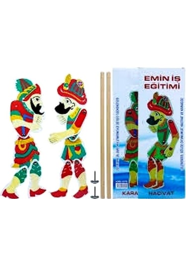 Geleneksel Hacivat ve Karagöz Kukla Gölge Oyunu Seti