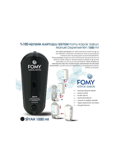 Fomy Köpük Sabun Siyah Dispenser 1000 Ml-59