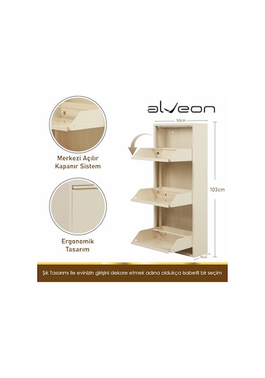 Alv-103 Alveon Metal Ayakkabılık Krem