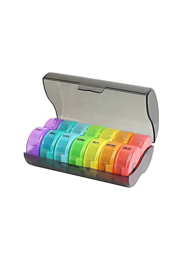 Pazly Suntek Siyah-ve-çok-renkli Magideal Kutusu Kabı Hap Haftalık Günlük 7 Sv Altın