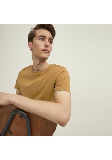 Jack & Jones Bisiklet Yaka Rahat Kesim Tisört-Noa 12113648 Rubber Hardal