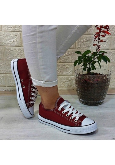 Fiyra 554 Bordo Kısa Unisex Sneaker Keten Spor Ayakkabı 001