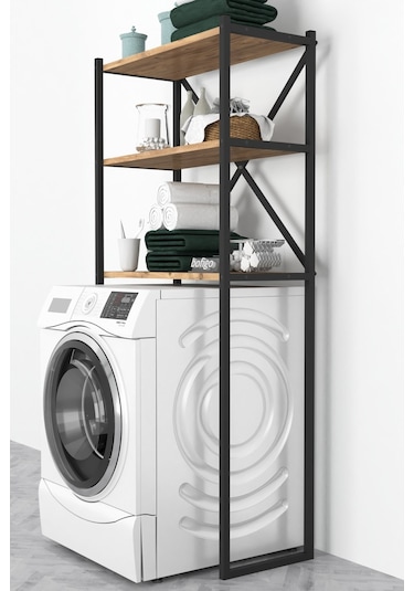 Bofigo 3 Raflı Metal Düzenleyici Banyo Rafı Çam