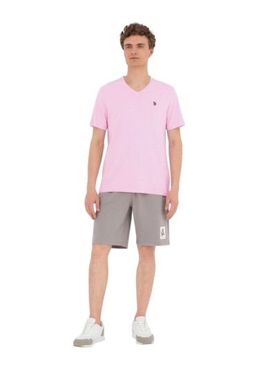 U.S. Polo Assn. Erkek V Yaka T-shirt Pembe