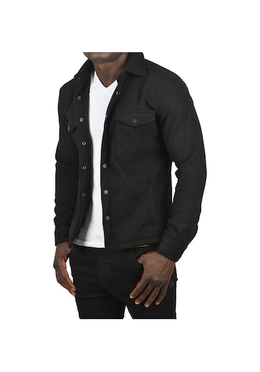 Deepsea Erkek Siyah Çıtçıtlı Kısa Kaşe Mont 2500559 Siyah